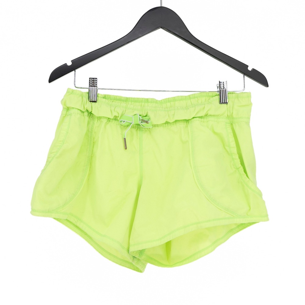 Lululemon Women's Work It Out Pull On Athletic Mini Shorts Zippy Green 8